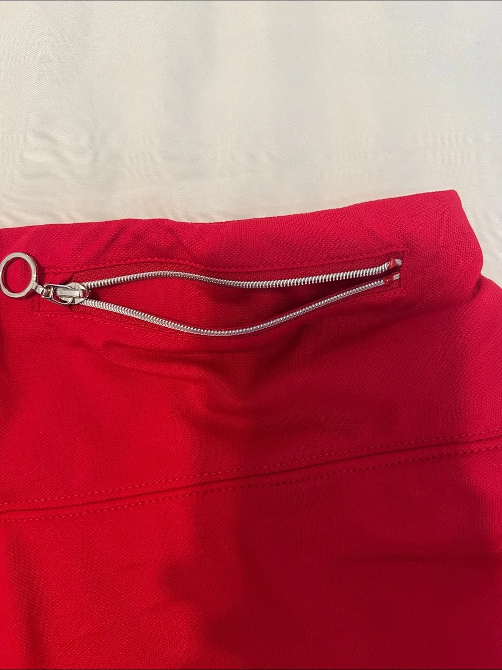 GG Blue SzXL Ruffle Tier Athletic Skort in Bright Red 2 Zipper Pockets Like New